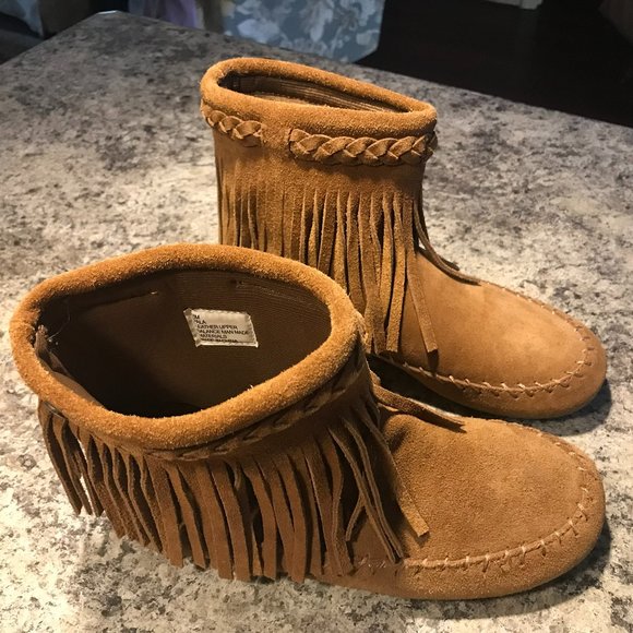 Lucky brand fringe moccasins hot sale